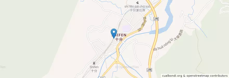 Mapa de ubicacion de 十分飲食店 en تایوان, 新北市, 平溪區.