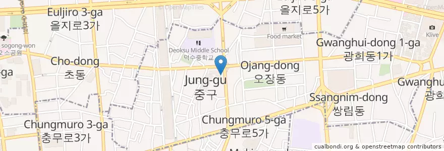 Mapa de ubicacion de 우리은행 en Corée Du Sud, Séoul, 광희동.