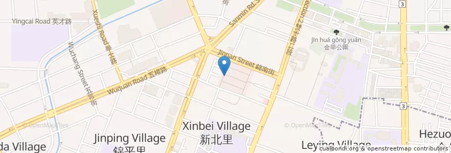 Mapa de ubicacion de 一中 秋町菇菇燒 en 台湾, 台中市, 北区.