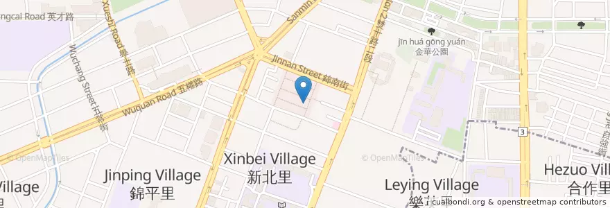 Mapa de ubicacion de 希望醬拌料理 en 臺灣, 臺中市, 北區.