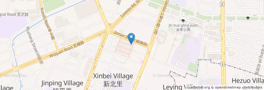 Mapa de ubicacion de 御天拉麵 en 臺灣, 臺中市, 北區.