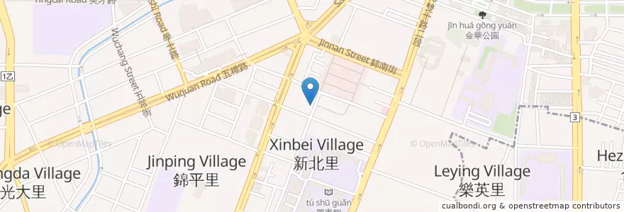 Mapa de ubicacion de 派克脆皮雞排 en 臺灣, 臺中市, 北區.