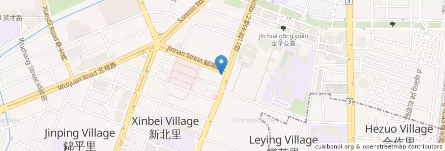 Mapa de ubicacion de 山東家常麵 en تایوان, تایچونگ, 北區.