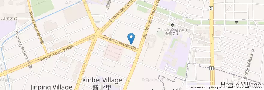 Mapa de ubicacion de 尹媽媽手工麵疙瘩 en تايوان, تاي شانغ, 北區.