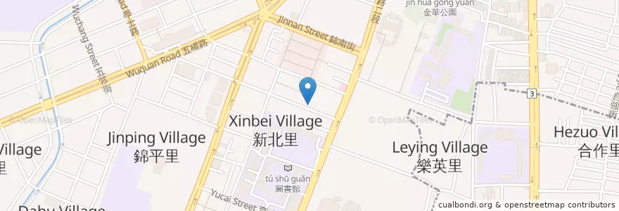 Mapa de ubicacion de 㐂樂町 en Taiwan, Taichung, Distretto Settentrionale.