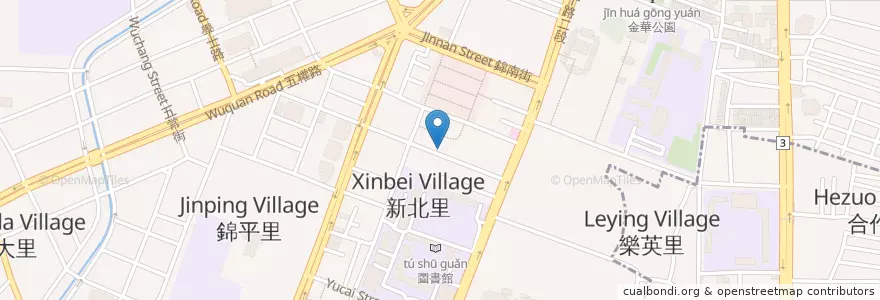 Mapa de ubicacion de Huge Burger en 臺灣, 臺中市, 北區.