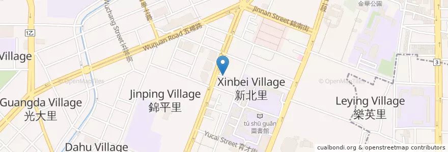 Mapa de ubicacion de 喵喵咖啡 en Taiwan, Taichung, 北區.