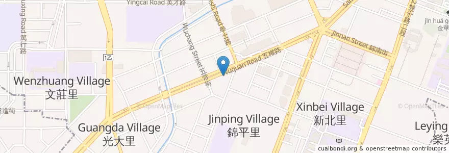 Mapa de ubicacion de 不設限 酒食貳店 en Tayvan, Taichung, 北區.