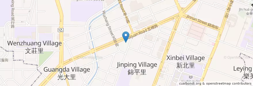 Mapa de ubicacion de 大蛙迷你小火鍋 en 台湾, 台中市, 北区.