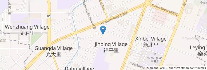 Mapa de ubicacion de 共品指月素食 en 臺灣, 臺中市, 北區.