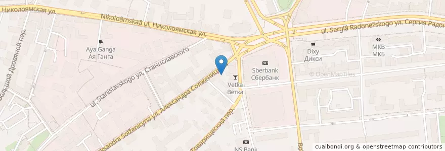 Mapa de ubicacion de Кафе домашней кухни en Russie, District Fédéral Central, Moscou, Центральный Административный Округ, Таганский Район.