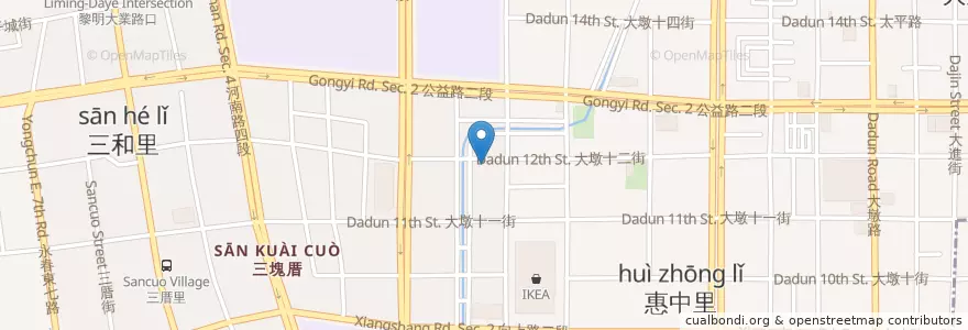 Mapa de ubicacion de Pluto en Taiwan, Taichung, 南屯區.