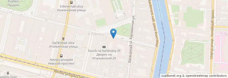 Mapa de ubicacion de Caffetteria en Russland, Föderationskreis Nordwest, Oblast Leningrad, Sankt Petersburg, Центральный Район, Palastviertel.