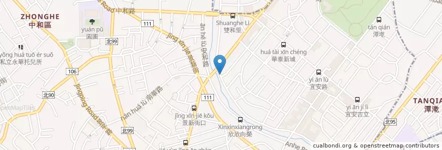 Mapa de ubicacion de 濟世宮 en تايوان, تايبيه الجديدة, 中和區.