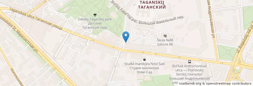 Mapa de ubicacion de Папаха en Rusia, Центральный Федеральный Округ, Москва, Центральный Административный Округ, Таганский Район.