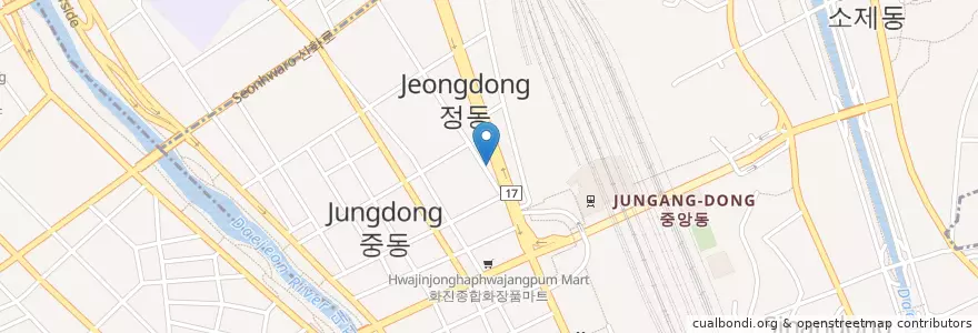 Mapa de ubicacion de 이삭토스트 en Korea Selatan, Daejeon, 동구, 중앙동.