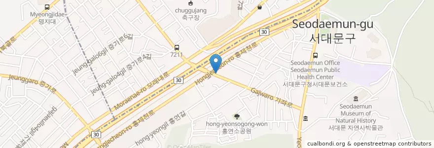 Mapa de ubicacion de Toreore Chicken Yeonhui Yonsei University Branch en 韩国/南韓, 首尔, 西大門區.