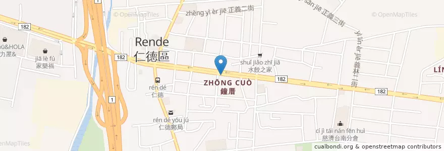Mapa de ubicacion de 台灣中油 en Tayvan, 臺南市, 仁德區.