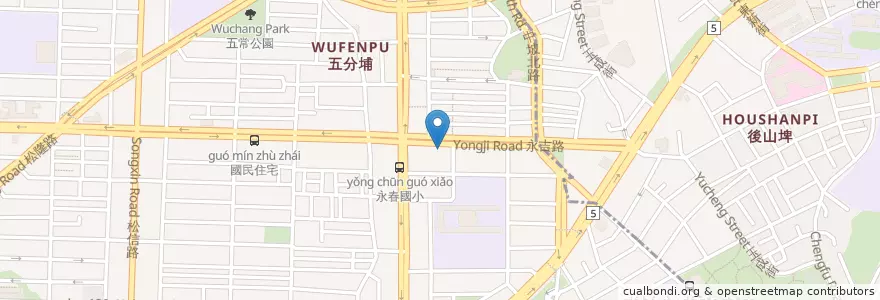 Mapa de ubicacion de 莎莎堡早餐吧 en 臺灣, 新北市, 臺北市, 信義區.