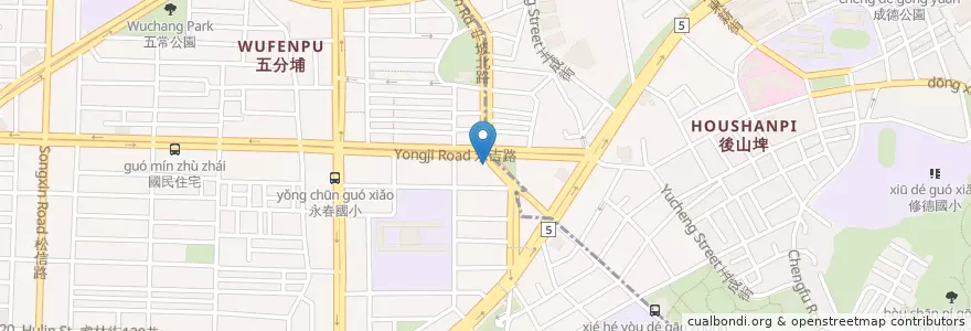 Mapa de ubicacion de 台南虱目魚粥 en تايوان, تايبيه الجديدة, تايبيه, 信義區.