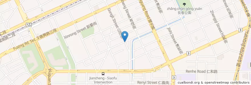 Mapa de ubicacion de 弘爺漢堡 en 타이완, 타이중 시, 난구.