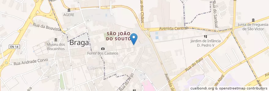 Mapa de ubicacion de Sabores Gelados en Portugal, Nord, Braga, Cávado, Braga, São José De São Lázaro E São João Do Souto.