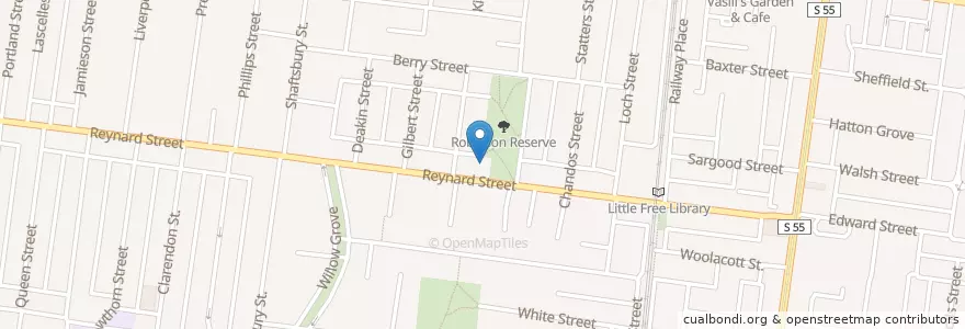 Mapa de ubicacion de Reynard Street Cafe en Australië, Victoria, City Of Moreland.