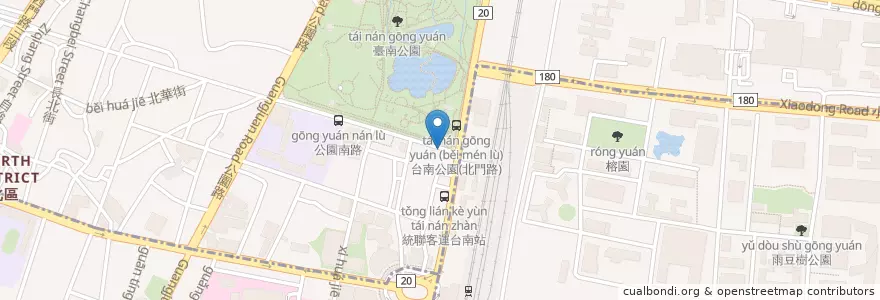 Mapa de ubicacion de 水果 PARTY en Taiwán, 臺南市, 北區.