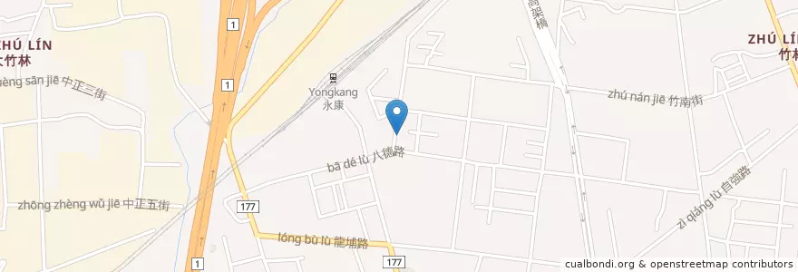 Mapa de ubicacion de 上班 中日式料理 en 台湾, 台南市, 永康区.