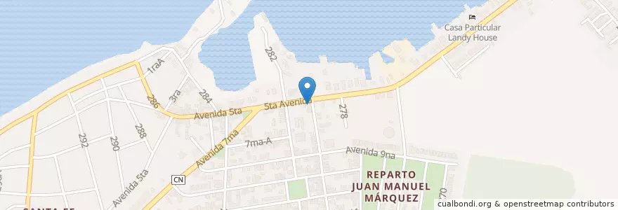 Mapa de ubicacion de La Esquina en Cuba, La Havane.