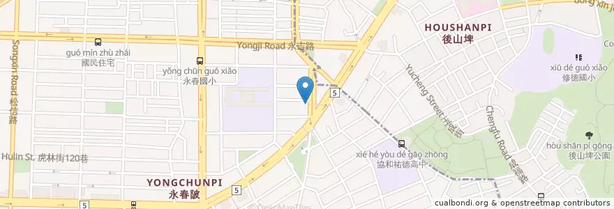 Mapa de ubicacion de 美味素食館 en Тайвань, Новый Тайбэй, Тайбэй, 信義區.