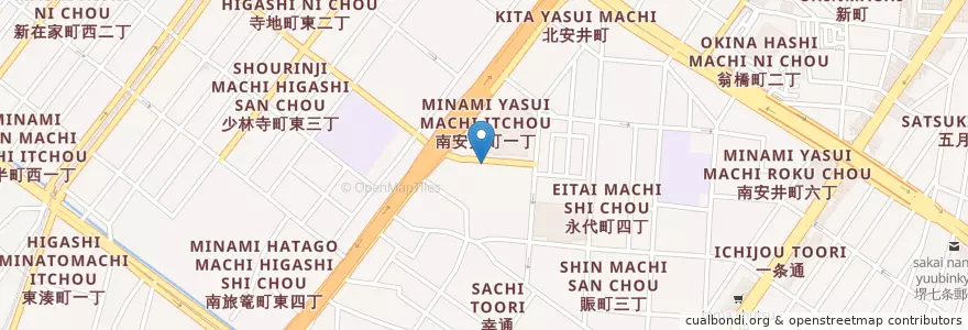 Mapa de ubicacion de すずらん薬局 堺店 en Japan, 大阪府, 堺市, 堺区.