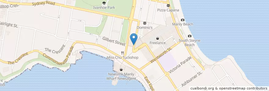 Mapa de ubicacion de Chica Bonita Manly en Australia, Nuovo Galles Del Sud, Sydney, Northern Beaches Council.