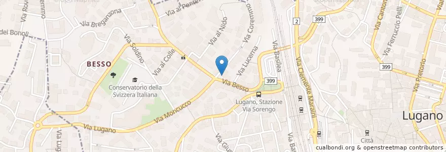 Mapa de ubicacion de Il Posto Accanto en Suiza, Tesino, Distretto Di Lugano, Lugano, Circolo Di Lugano Ovest.