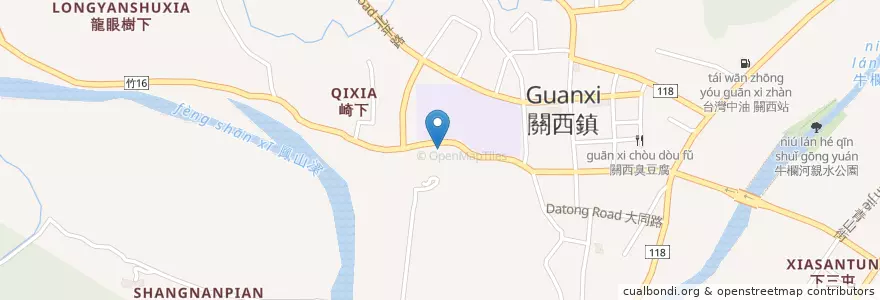 Mapa de ubicacion de 關西鎮文昌祠 en Taiwan, 臺灣省, 新竹縣, 關西鎮.
