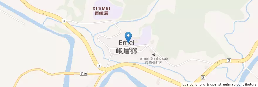 Mapa de ubicacion de 峨眉鄉立圖書館 en Тайвань, Тайвань, Уезд Синьчжу, 峨眉鄉.