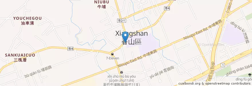 Mapa de ubicacion de 新竹市文化局圖書館香山分館 en Taiwan, Taiwan Province, Hsinchu, Xiangshan District.