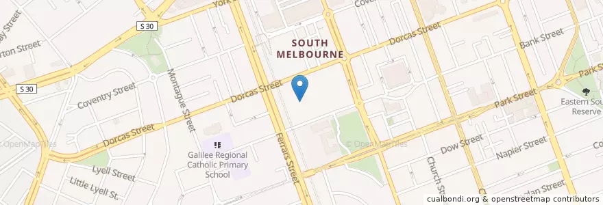 Mapa de ubicacion de South Port Uniting Church en オーストラリア, ビクトリア, City Of Port Phillip.