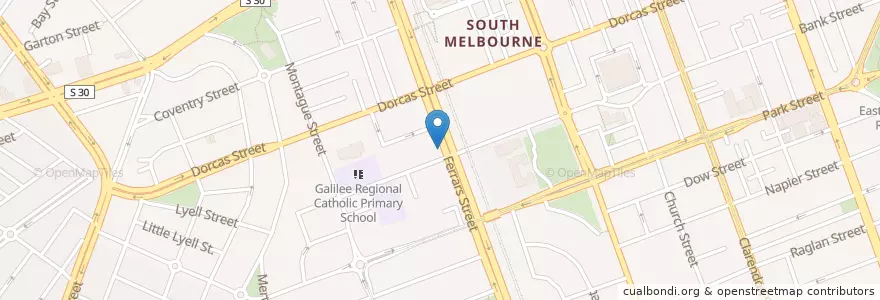 Mapa de ubicacion de Railway Hotel en Austrália, Victoria, City Of Port Phillip.