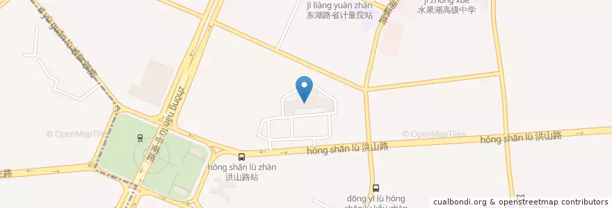 Mapa de ubicacion de 湖北省人民政府 en 中国, 湖北省, 武汉市, 武昌区, 水果湖街道.