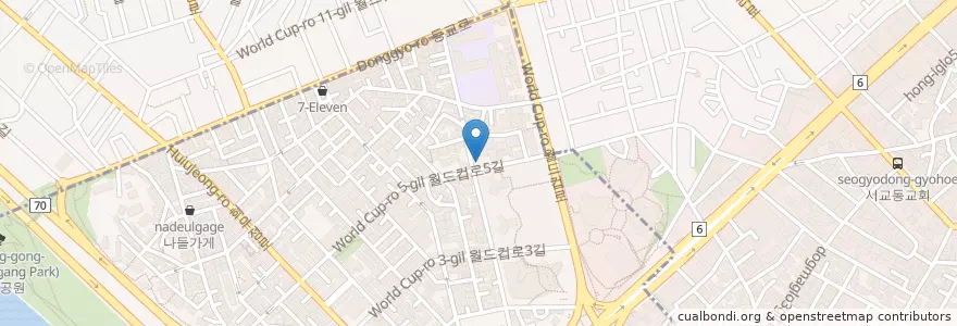 Mapa de ubicacion de Four Basic en 대한민국, 서울, 마포구, 합정동.