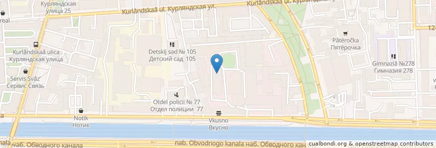 Mapa de ubicacion de Sibaristica Coffee Roasters en Russland, Föderationskreis Nordwest, Oblast Leningrad, Sankt Petersburg, Адмиралтейский Район, Екатерингофский Округ.