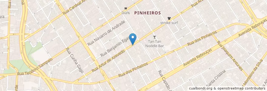 Mapa de ubicacion de Hospital Jardins en Brasil, Región Sudeste, San Pablo, Região Geográfica Intermediária De São Paulo, Região Metropolitana De São Paulo, Região Imediata De São Paulo, San Pablo.