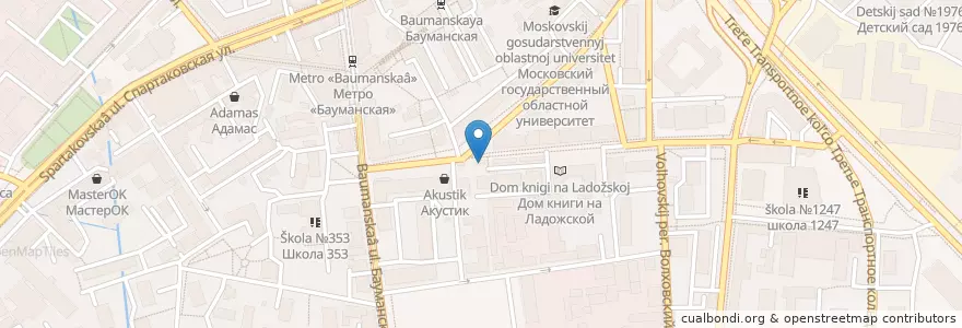 Mapa de ubicacion de Meat in pita en Rusia, Distrito Federal Central, Москва, Distrito Administrativo Central, Басманный Район.