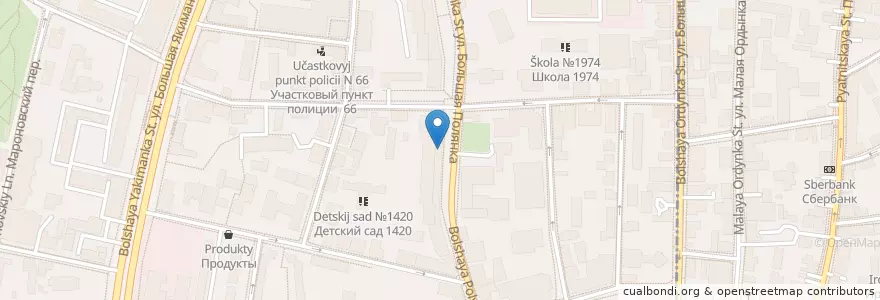 Mapa de ubicacion de Coffeeshop Company en 러시아, Центральный Федеральный Округ, Москва, Центральный Административный Округ, Район Якиманка.