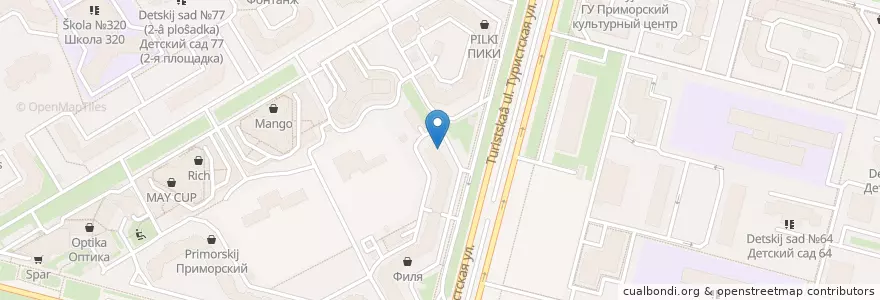 Mapa de ubicacion de Север-Метрополь en Russia, Northwestern Federal District, Leningrad Oblast, Saint Petersburg, Приморский Район, Округ № 65.