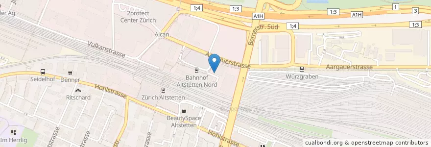 Mapa de ubicacion de Bunt en Switzerland, Zurich, District Zurich, Zurich.