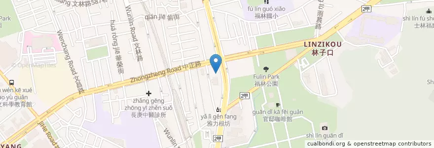 Mapa de ubicacion de SKYLARK洋食 芳鄰 en 台湾, 新北市, 台北市, 士林区.