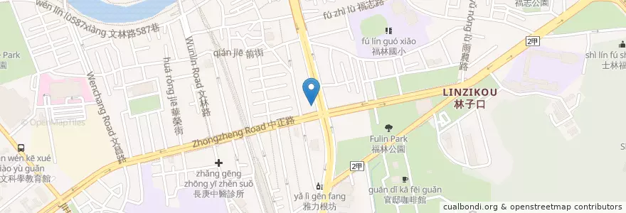 Mapa de ubicacion de 嗚鬍woo who en 臺灣, 新北市, 臺北市, 士林區.