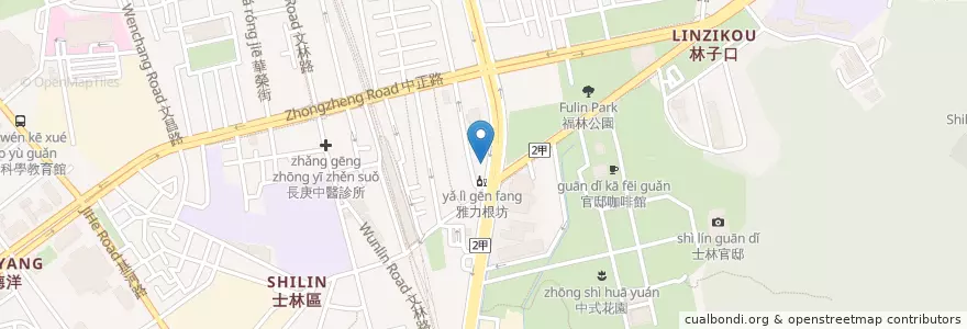 Mapa de ubicacion de 黑豆咖啡 en Tayvan, 新北市, Taipei, 士林區.